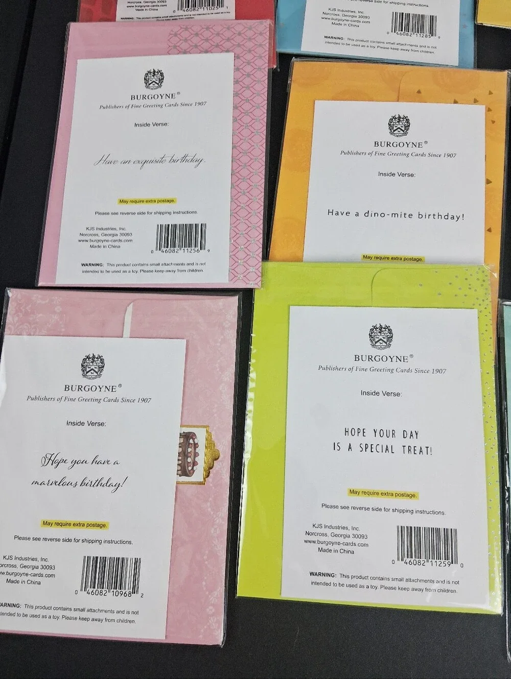 Burgoyne 3D Birthday & Blank Cards w/ Envelopes NEW Set of 12